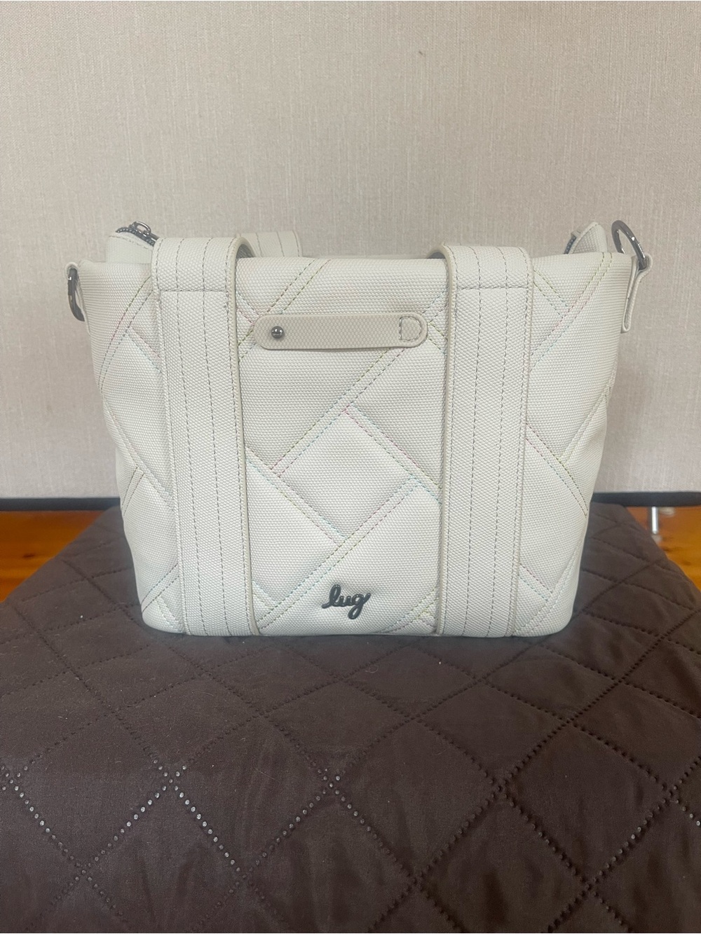 lug White Quilted Shoulder Bag